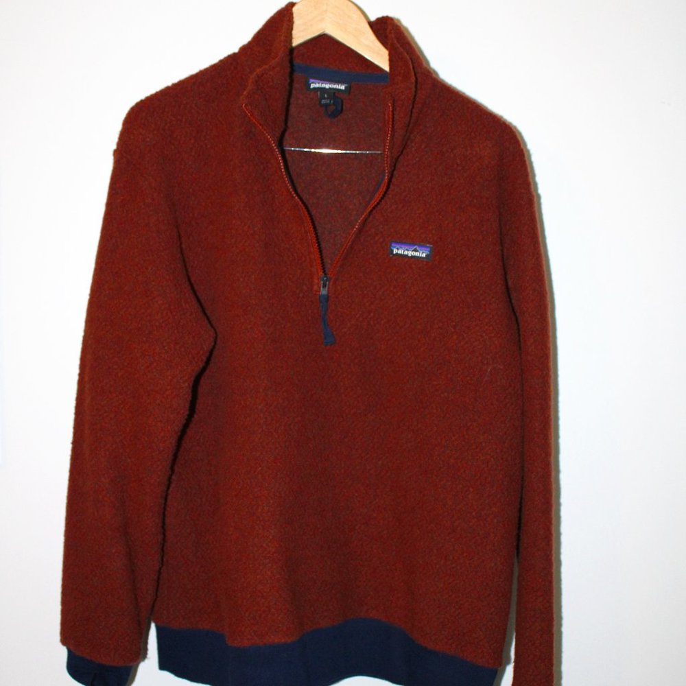 Patagonia Men's Size L Brown 1/4-Zip Polyester Fleece